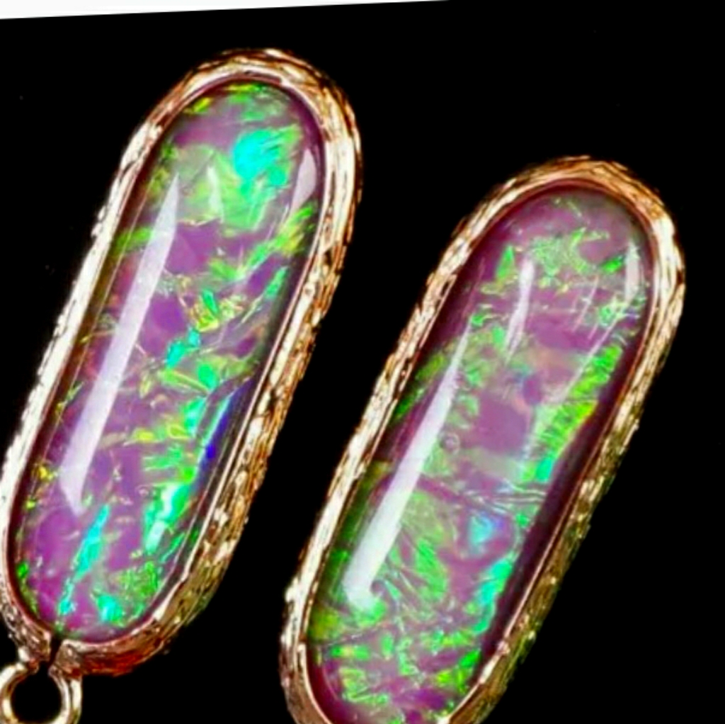 Violetflameopalearrings